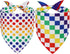 Agroon 2PCS, 4 Pride Dog Bandanas Small Pattern Colorful Scarf for Boy and Girl, Triangle Reversible Bibs Breed