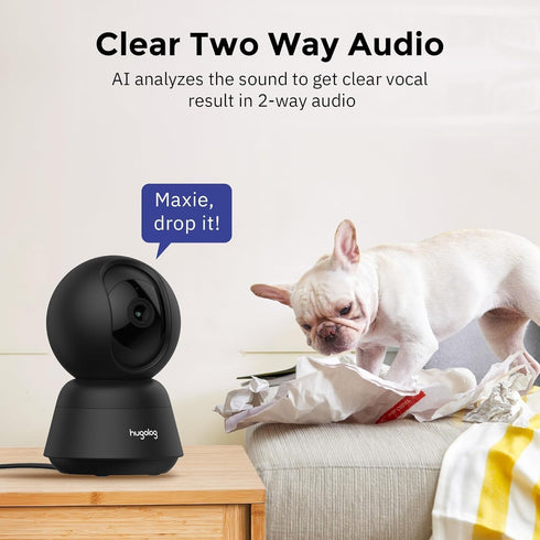 Hugolog 3K 5MP Indoor Pan/Tilt Security Camera with Auto-Focus,Ideal for Baby Monitor/Pet Camera/Home