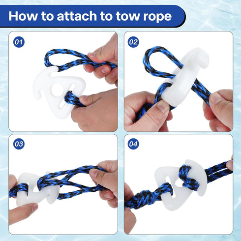Heavy Duty Boat Tow Harness for Tubing, Water Sports Tow Rope for Boat Towables & Tubes with Quick Connector