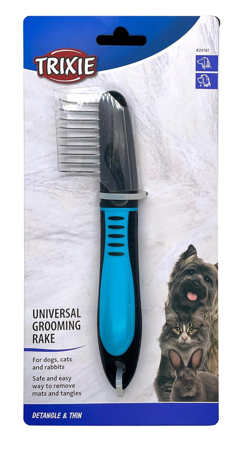 TRIXIE Pet Universal Grooming Rake for Cats and Dogs, 7" (18cm) - Removes Mats and Tangles
