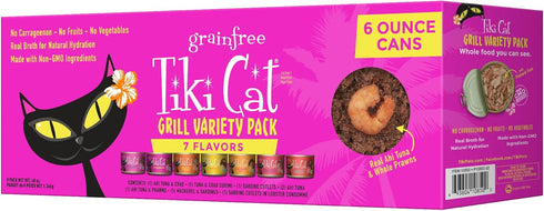 Tiki Cat Grill, Tuna & Crab Surimi, High-Protein Wet Whole Foods Cat Food for All Life Stages, 6 oz. Cans (Pack of 8)