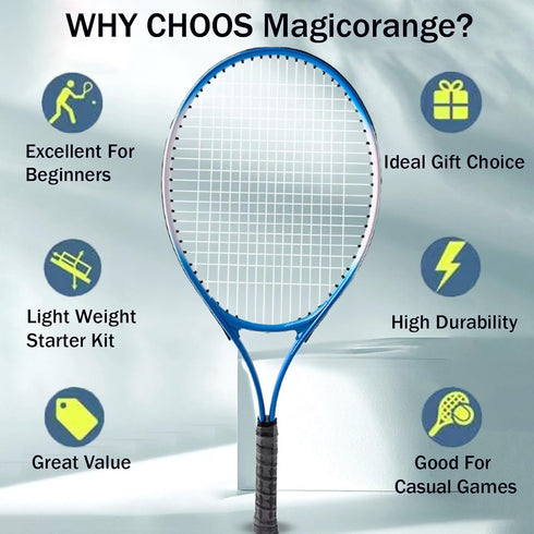 Magicorange Tennis Rackets Set for Adults, 2 Players Recreational with 4 Tennis Balls, 3 Overgrips, 1 Bag