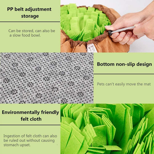 AWOOF Pet Snuffle Mat for Dogs - Interactive Feed Game for Boredom, Encourages Natural Foraging Skills for Dogs