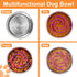 2-in-1 Metal Dog Bowl with Slow Feeder Insert, Stainless Steel Food Grade 304 Bowl with Anti-Slip Base for Small &