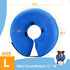 Inflatable Dog Cone Collar, Soft Adjustable Donut Elizabethan Neck Pillow for Large Dogs Recovery - Blue