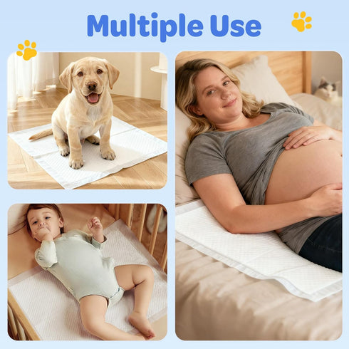 100 Count, 22"x22" 6-Layer Disposable Puppy Pads Pee Pads for Dogs Potty Training, Super Absorbent & Leak Proof, Odor