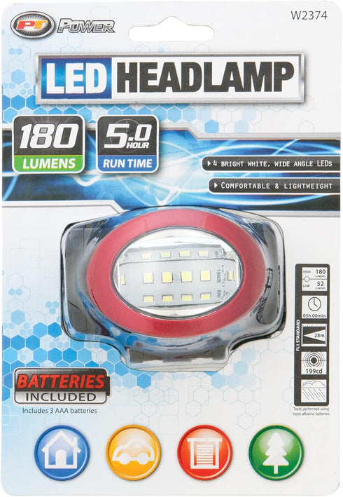Performance Tool W2374 180 Lumen Super Bright Red LED Headlamp (Sold as 1 Headlamp)