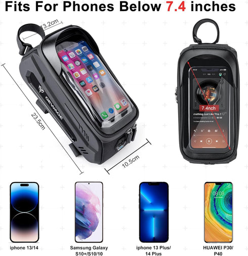GEWAGE Bike Front Frame Bag with Phone Holder - Durable Cycling Accessory