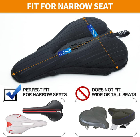 Souke Sports Bike Seat Cover, Gel Padded Bike Seat Cushion, Bicycle Saddle Pad for Women Men with Hollow Design, Water