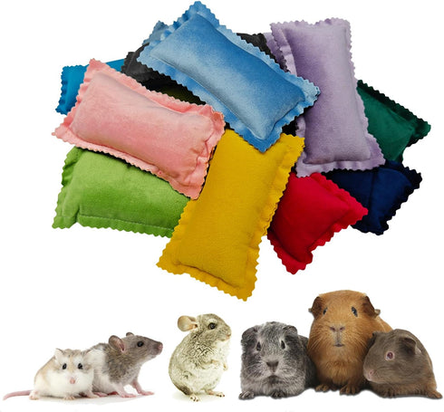 RIOUSSI Set of 4 Cozy Mini Pet Pillows for Guinea Pigs, Hedgehogs, Ferrets, Chinchillas, Bunnies, Rabbits, and Rats