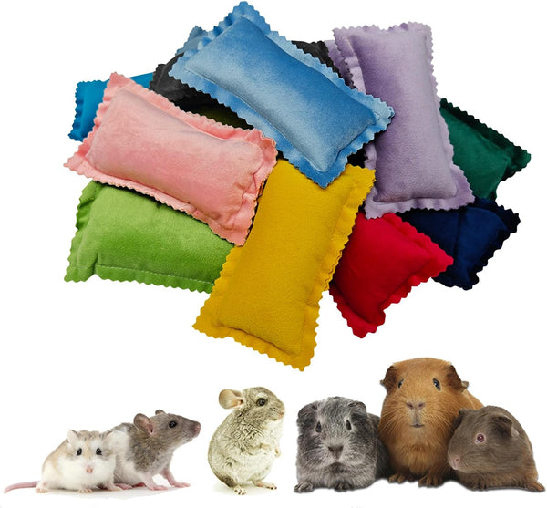 RIOUSSI Set of 4 Cozy Mini Pet Pillows for Guinea Pigs, Hedgehogs, Ferrets, Chinchillas, Bunnies, Rabbits, and Rats