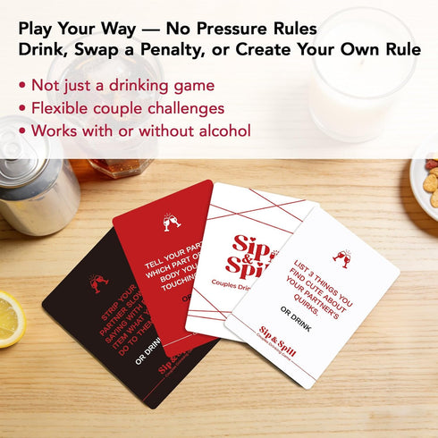 120 Valentines Gift for Couples, Gift for Him Sip & Spill Couples Card Game, Fun Dares & Conversation Cards with Metal