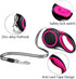 Segarty 26ft Retractable Dog Leash, Heavy Duty Nylon Tape for Medium Large Dogs Up to 110Lbs, Pink