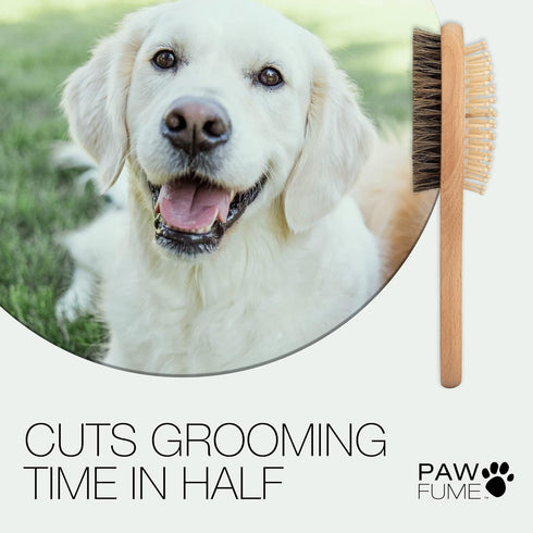 PAWFUME 2-in-1 Pet Brush - Dog & Cat Grooming Brush, Soft Brush for Long & Short Haired Pets