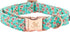 Elegant Little Tail Dog Collar | Pink Floral Print Cotton Collar with Metal Buckle for Small Dogs