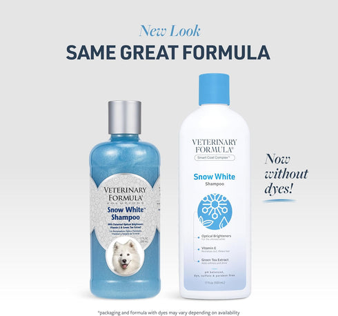 17 oz Veterinary Formula Smart Coat Complex Snow White Shampoo for Dogs and Cats, Fl Gently Remove Stains and Yellowing