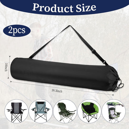 QfwdfcTrenz 2 Pack 37.4 Inches Camping Chair Replacement Bag Portable Folding Chair Carry Bag with Shoulder Strap Nylon