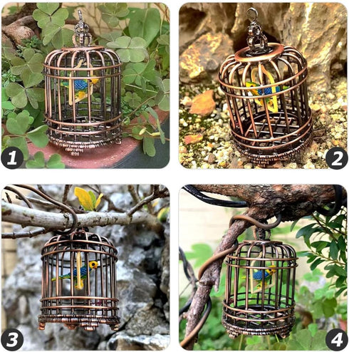 Iron Birdcage Mini Toy, Decorative Simulated Bird Cage for Home Accessories, Ideal for Baby and Toddler Kids