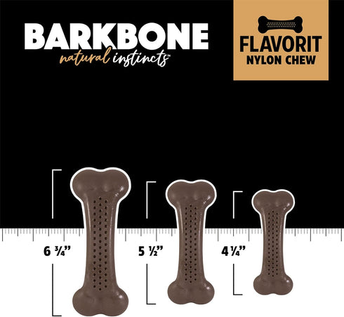 Pet Qwerks Flavorit Wood BarkBone, Fillable Dog Bone for Moderate Chewers, Mint Flavor, 6.75"