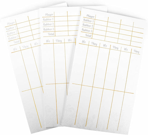 75-Pack Bridge Scorecards, | Replacement Score Sheet Tally Pads | Must-Have Accessories for Game Night | Classic