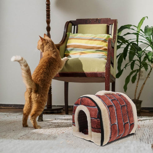 FOMIYES Pet Sleeping Bed, Cat Sleeping House Dog Bed Cushion, Pet House Cave for Dogs and Cats
