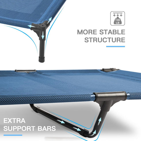 suddus Elevated Dog Bed, Waterproof Outdoor Portable Raised Dog Bed, Easy Clean Indoor or Outdoor Use, Medium, Blue