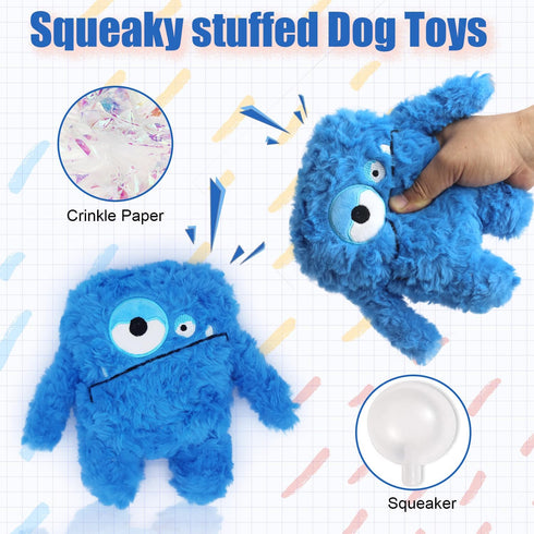 Plush Squeaky Dog Toy, Crinkle Stuffed Dog Toy Keep Them Busy Tug of War Birthday Dog Chew Toy for Small Medium Large