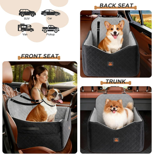 Felixora 35lbs Dog Car Seats for Small/Medium Dogs, Puppy Car Seat with Side Opening, Thick Cushion, Detachable
