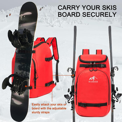 Hamish Ski Boot Bag - 50L Waterproof Backpack for Ski Boots, Snowboard, Helmet, Goggles & Accessories