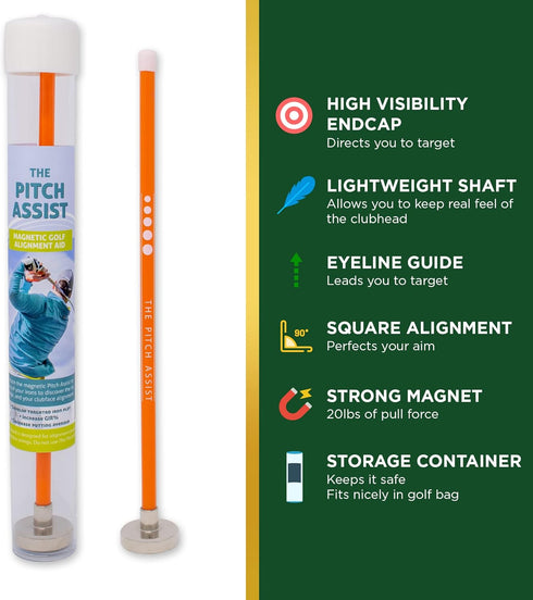 Golf Alignment Rods: Magnetic Club Alignment Stick, Golf Training Aid to Demonstrate Correct Swing Aim and Visualize