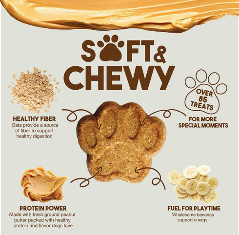 Generic 3 lbs. PARC-1 Member Marks Peanut Butter & Banana Soft & Chewy Dog Treats, (No Corn, Wheat, Soy, by-Products)