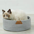 Summer Cat Bed Basket Nest Round Cotton Rope Woven Warm Medium,Pet Sleeping Bed House Cute Fun Scratcher Scratching