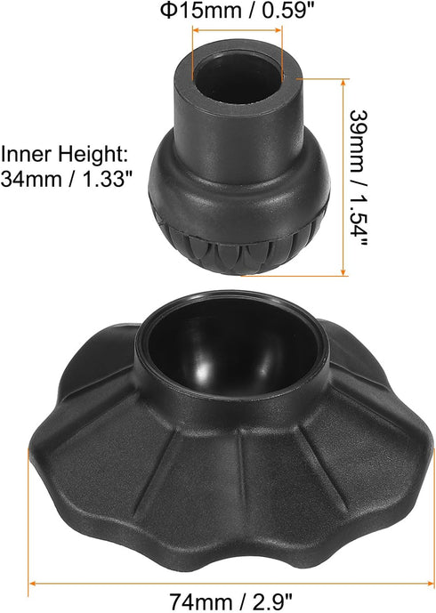 0.59 Inch 8 Pack 0.59"(15mm) PATIKIL Chair Foot Cover, Non-Slip Camping Chair Legs Cap Replacement Folding Chair Table