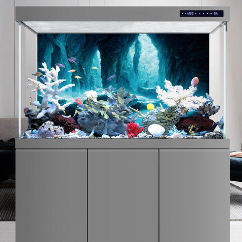 AWERT Rock Cave Aquarium Background 48x20 inches, Terrarium Background, Fish Tank Background