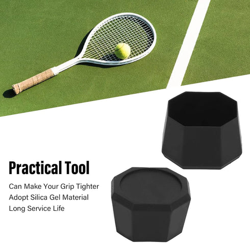 Naroote Tennis Racket Silicone End Cover - Butt Cap and Dampener Grip Tape for Tennis Racket Handle