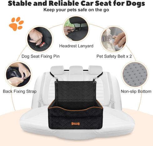 50Lbs 2 2 VavoPaw Medium Dog Car Seat, Dog Booster Seat Under or Small Dogs Washable, Pet Car Seats with Safety Leash
