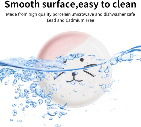Raised Pet Food and Water Bowl, Tilted Ceramic Cat Water Bowl, No Spill, 15oz, Dishwasher Safe