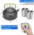 Odoland Camping Cookware Mess Kit | Lightweight Pot Pan Kettle with 2 Cups, Fork Spoon Kit for Hiking