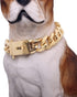 BAOBOTE Gold Chain Dog Collar, 19MM Cuban Link, Secure Snap Buckle, Chew Proof Heavy Duty for Medium and Large Dogs