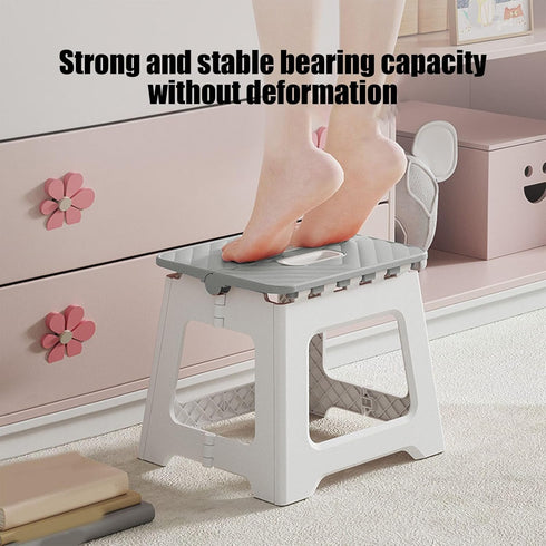 Plastic Mini Stool for Home Folding Portable Sitting Stool Thickened Small Short Stools for Living Room Bathroom Shoe