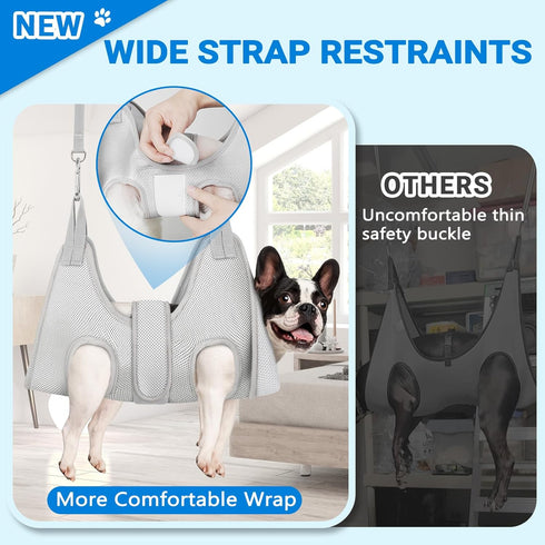 Hammock Trimming Supet Dog Grooming for Medium Dogs, Dog Hanging Harness for Nail Doorframe, Pet Holder Restraint