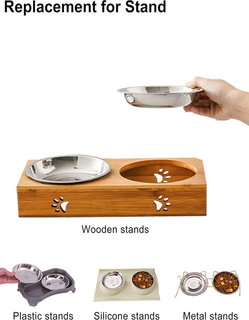 VENTION Whisker Fatigue Stainless Steel Cat Bowls, Shallow Metal Cat Food Dishes