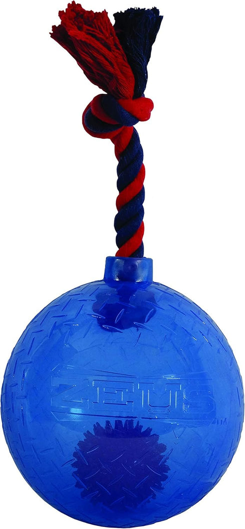 ZEUS Spark Tug Ball with Flashing LED, Large Dog Toy, Blue, 6.7 in, 98086, Orange