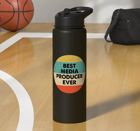 Funny Media Producer Shirts & Gifts Media Producer Shirt | Best Media Producer Ever Stainless Steel Insulated Water