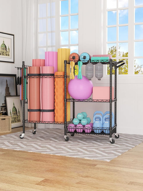 SINGAYE Dumbbell Rack, Workout Equipment Storage Organizer with Hooks for Home Gym