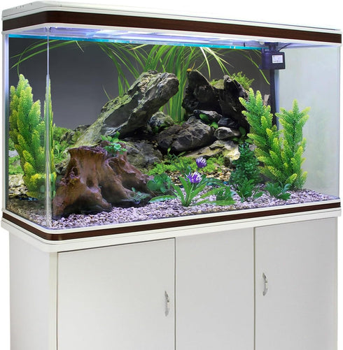 AWERT 48x18 inches Stone Aquarium Background, Aquatic Plant River Bed & Lake Seaweed Vinyl Background