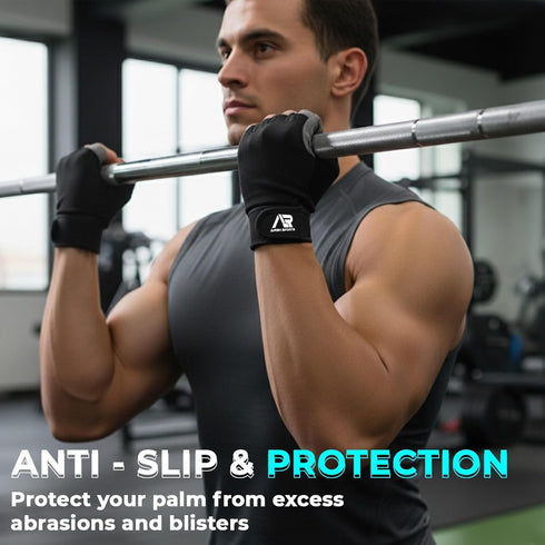 Breathable Gym Gloves for Men & WomenLightweight,Non-Slip Workout Gloves with Full Palm Protection, Wrist