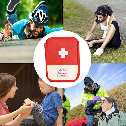 JIAKAI 2 Packs First Aid Bag, Empty Mini Portable Medical Pouch for Outdoor Camping Hiking Travel Emergency
