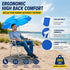 265 lbs, Beach Chair with Umbrella, Folding Portable Lightweight Chair with Detachable Umbrella for Adults, High Back
