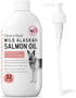 Pure Wild Alaskan Salmon Oil for Dogs, 32 oz, Pump Cap Bottle, Omega-3 and 6 for Healthy Skin and Coat